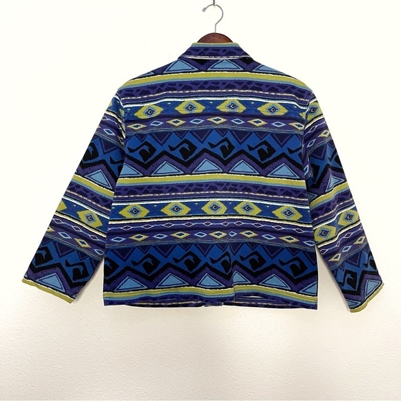 Chicos Anniversary Collection Southwestern Aztec Denim Jacket Size 2 or L - Picture 7 of 10